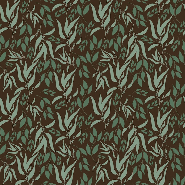 Naadloos patroon met groene bladeren