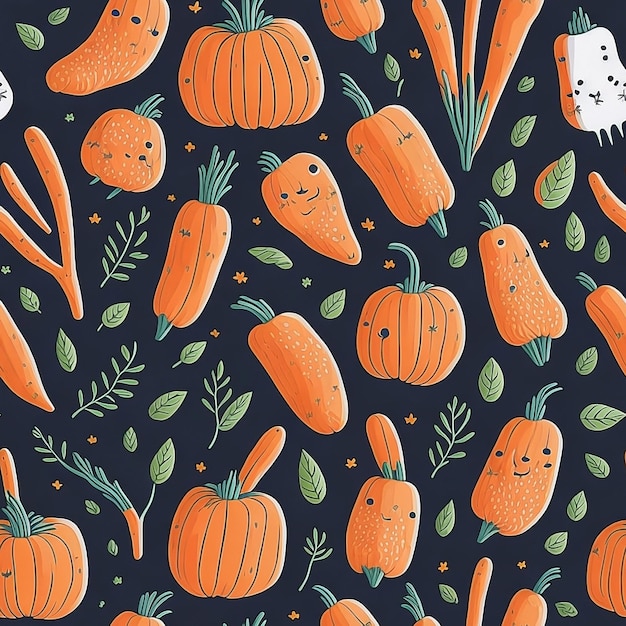 Naadloos patroon met mooi Halloween-thema