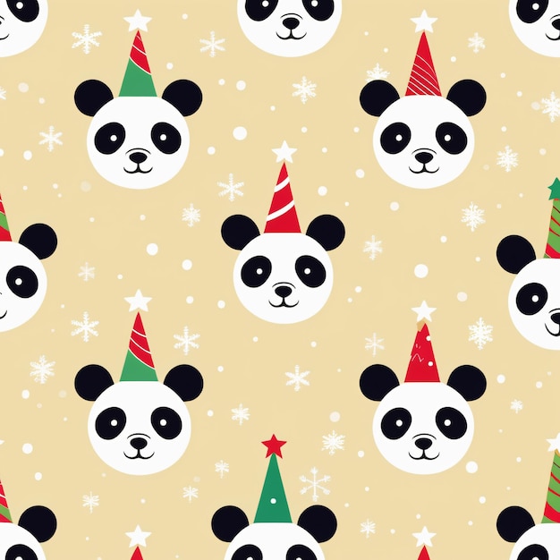 Naadloos patroon met schattige panda-beer illustratie