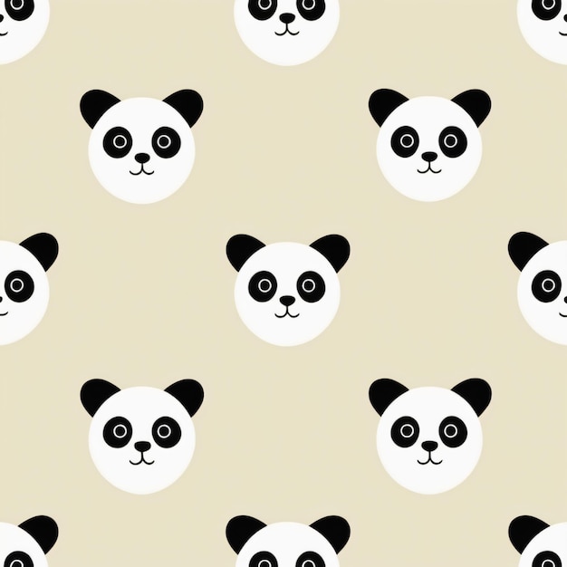 Naadloos patroon met schattige panda gezicht illustratie