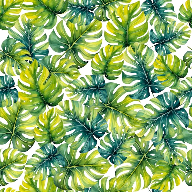 Naadloos patroon met tropische bladeren Druk voor stof- en elementontwerp Monstera naaldpatroon