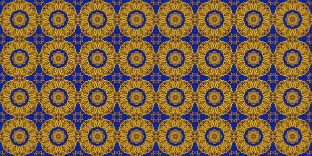 Naadloos patroon Oekraïens patroon Blauw geel