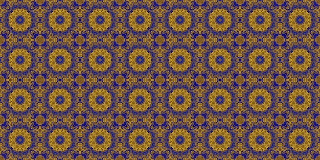 Naadloos patroon Oekraïens patroon Blauw geel