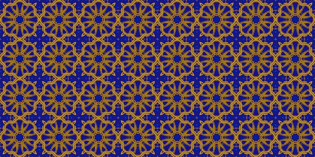 Naadloos patroon Oekraïens patroon Blauw geel
