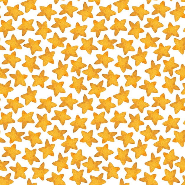 Naadloos patroon van gele ster. Aquarel illustratie.