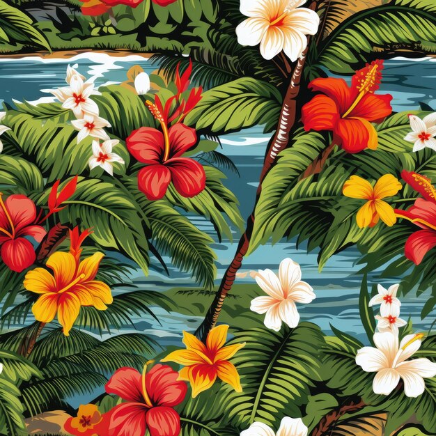 Foto naadloos patroon van hemd hawaii stijl