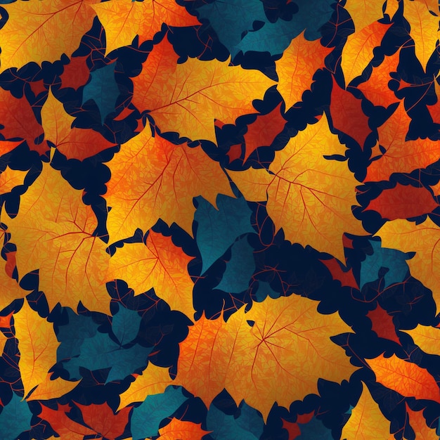 Naadloos patroon van prachtige herfstbladeren