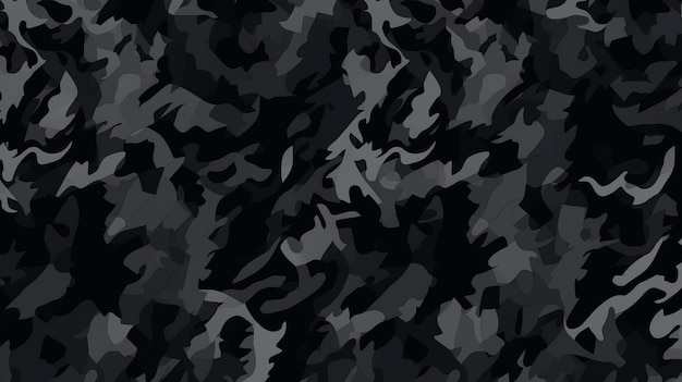 Naadloos ruw getextureerd militair jacht- of paintball-camouflagepatroon in donkerzwart en grijs