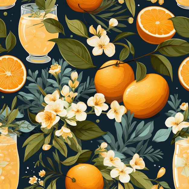 Naadloos sinaasappelsappatroon Pittige citrusverfrissing