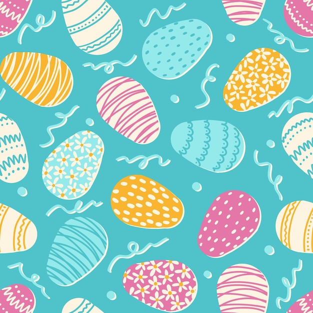 Naadloos vectorpatroon met versierde paaseieren geweldig voor scrapbook paasdecor textiel