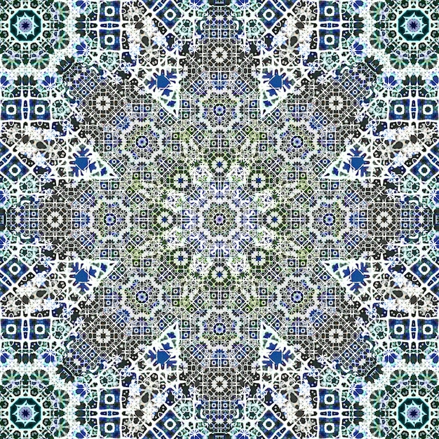 Naadloos vierkant patroon textuur Kunstpatroon Kaleidoscoop