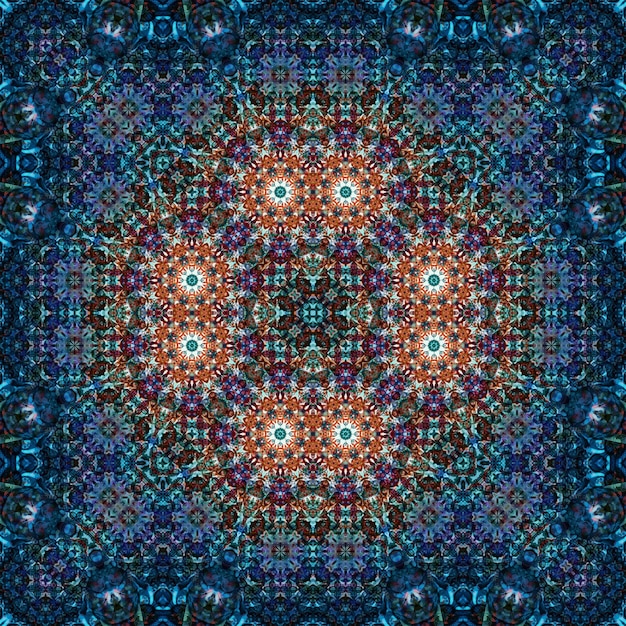 Foto naadloos vierkant symmetrisch patroon kunst textuur mandala