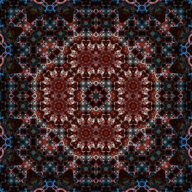 Foto naadloos vierkant symmetrisch patroon kunst textuur mandala