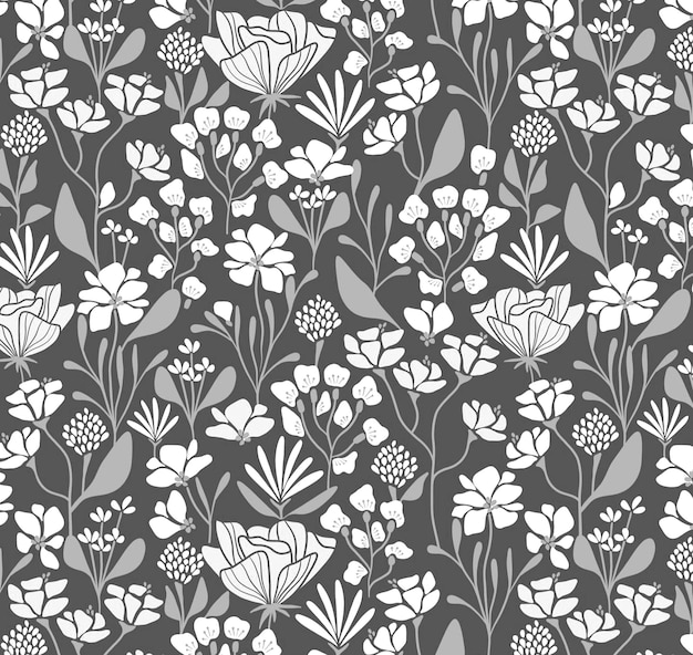 naadloze bloemen doodle achtergrond ontwerp patroon illustratie