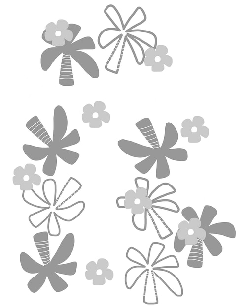Foto naadloze bloemmotief bloem natuurlijke doodle illustratie