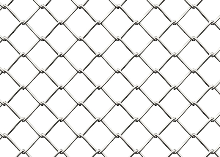 Foto naadloze chainlink fence geïsoleerd op wit 3d render