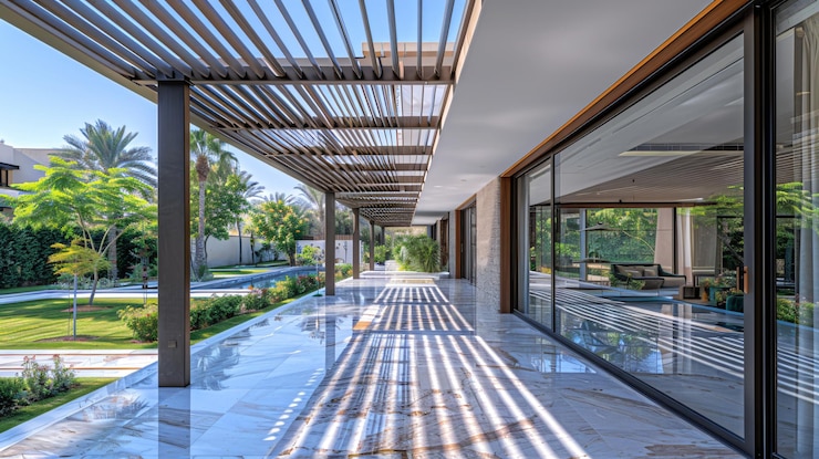 Foto naadloze harmonie ontwerpen van een moderne luxe minimalistische veranda