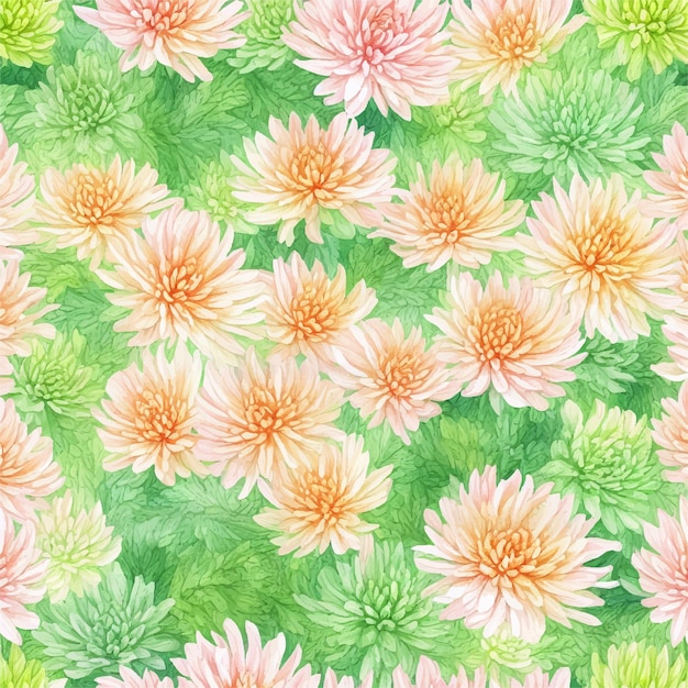 Naadloze patroon chrysant bloem aquarel illustratie art