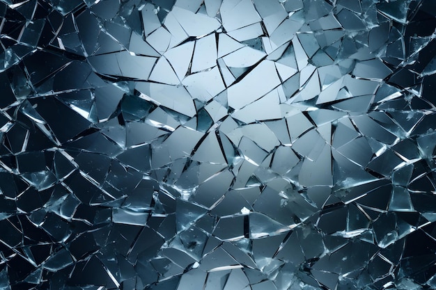 Foto naadloze textuur en fullframe achtergrond van gebroken glas spiegel neuraal netwerk gegenereerd