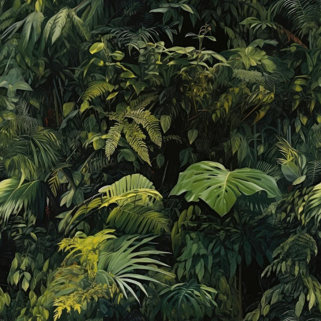 Naadloze textuur tropische jungle