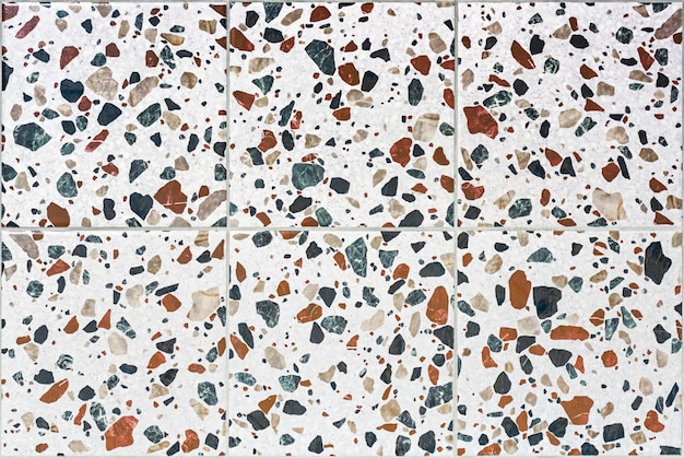 Naadloze textuur van keramische tegels met een patroon in de Terrazzo Spotted veelkleurige materiaalkaart