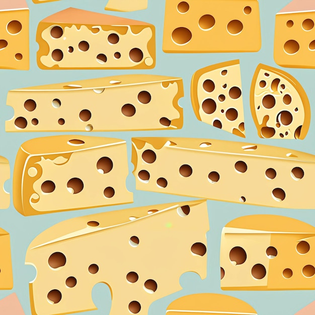 naadpatroon van kaas op een blauwe achtergrond