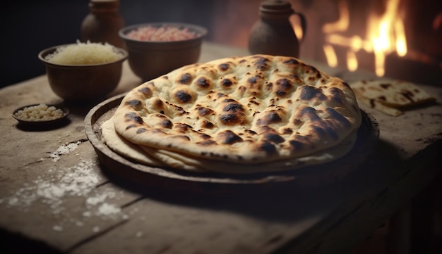 Naan 모든 식사의 필수품인 인도 전통 빵