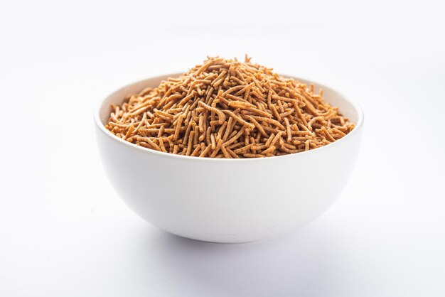 Photo nachni or ragi sev is a delicious crispy noodle made from finger millets healthy indian food