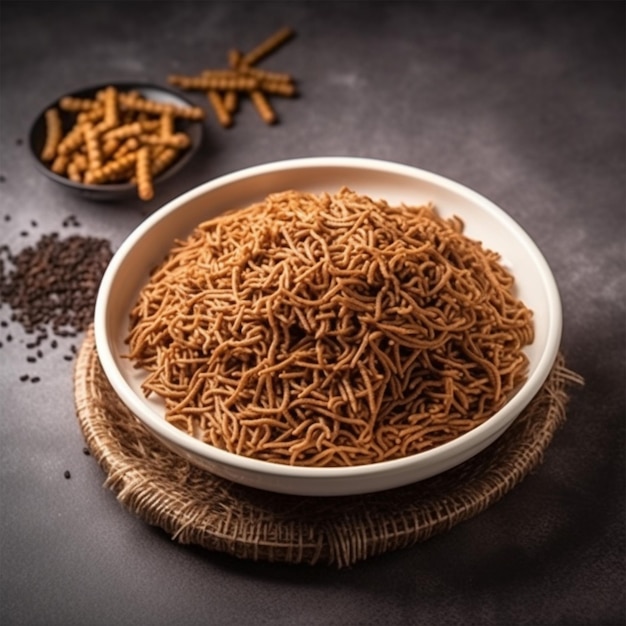 Photo nachni or ragi sev is a delicious crispy noodles