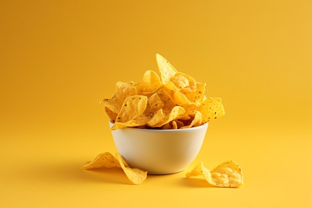 nacho in cup of garnish copy space concept generative AI