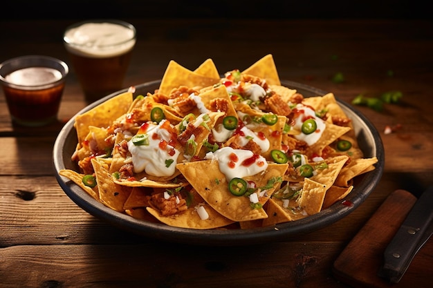 Nachos arranged on a bed of parchment paper