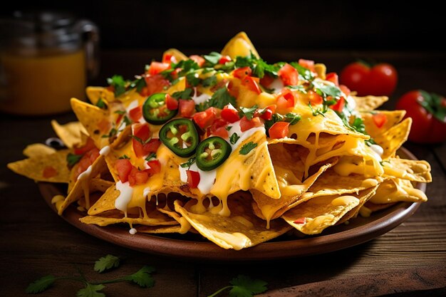 Photo nachos arranged on a bed of parchment paper