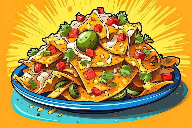 Photo nachos illustration