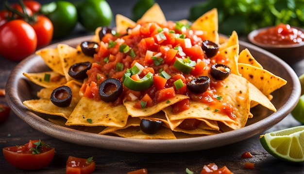 nachos met salsa saus