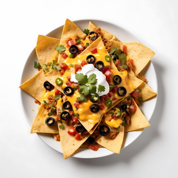 Nachos on a white background