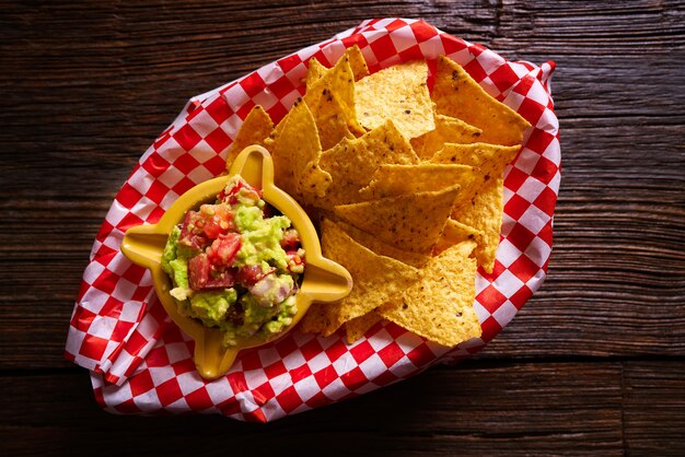 Nachos with guacamole mexican recipe