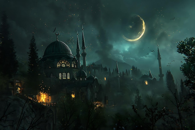 Nacht achtergrond van ramadan kareem