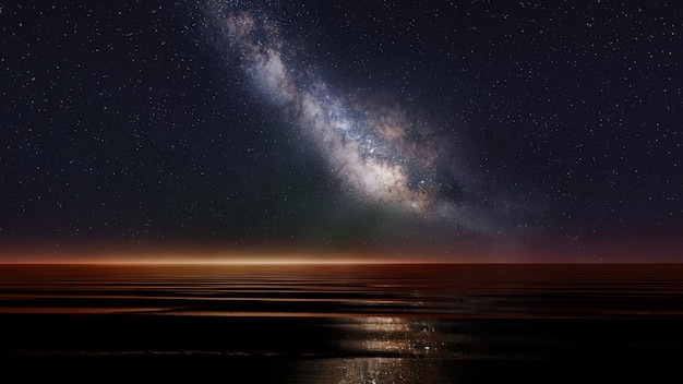 Nacht prachtige zee en lucht achtergrond