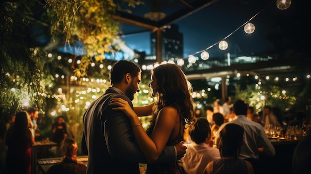 Nacht van Salsa Dansen op het dak van de tuin Infectieuze energie