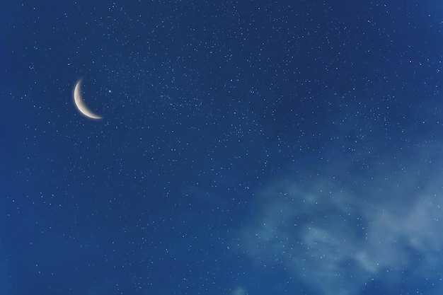 Nachtelijke hemel en maan, sterren, Ramadan Kareem-viering