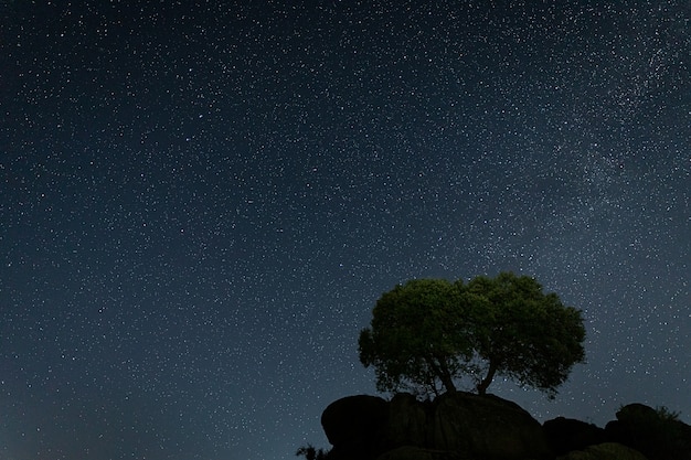 Nachtfotografie in de buurt van Malpartida de Caceres. Extremadura. Spanje.