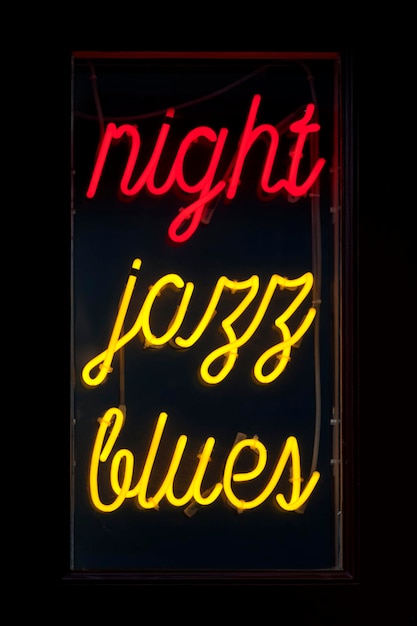 Nachtjazz blauw neonlicht