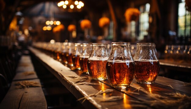 Foto nachtleven viering in een bar drinken glas verlicht door vlammen gegenereerd door kunstmatige intelligentie