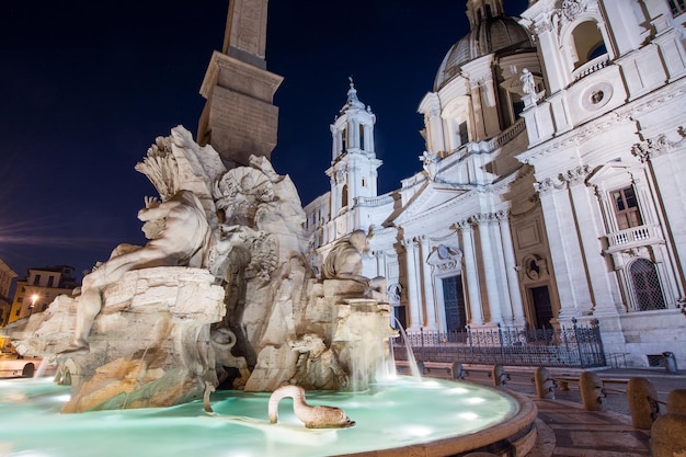 Nachtmening Piazza Navona Rome Italië