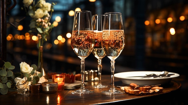 Nachtviering drinken wijntafel drinkglas champagne luxe bar