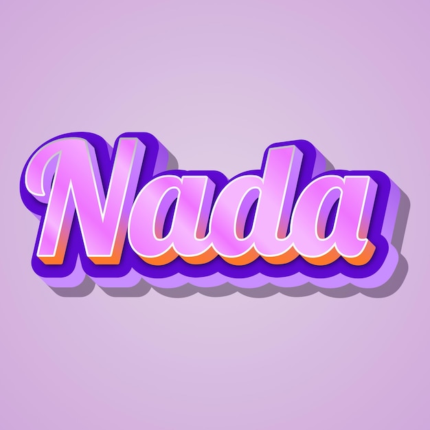 Photo nada typography 3d design cute text word cool background photo jpg