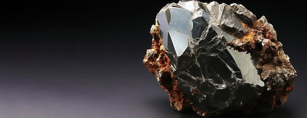 ナドライト (Nadorite) は黒い背景の上にある珍しい貴重な天然の石で人工知能 (AI) によって生成されたヘッダーバナーのモックアップです