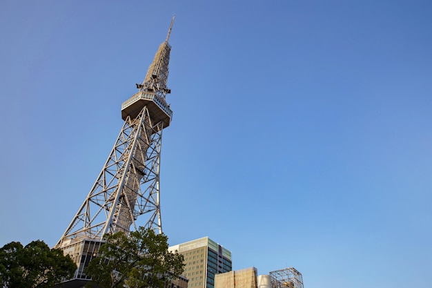 사진 일본 나고야 2019년 5월 - 25일: 나고야 tv 타워는 일본 중부 나고야에 있는 tv 타워입니다.