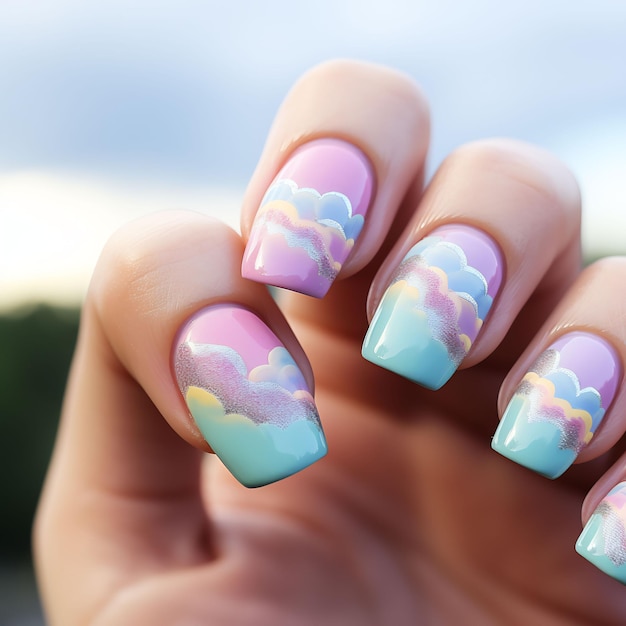 Cute Stars And Clouds Nail Art Design – Trendy Things To Buy