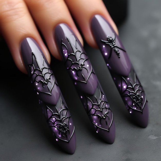 Abstract Purple Nail Design. Plus, How-To